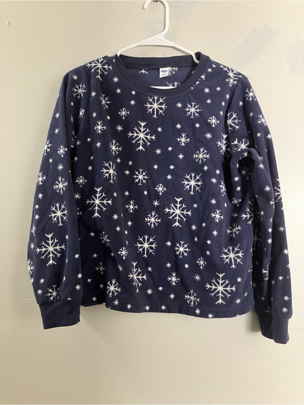 Old Navy Navy & White Snowflake Long-Sleeve Hoodie